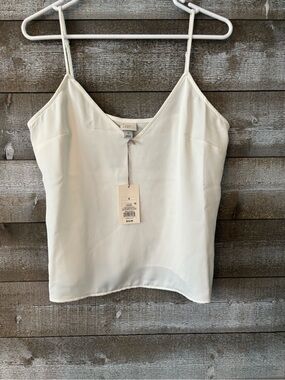 a new day Cream Satin V-Neck Cami Tank Top